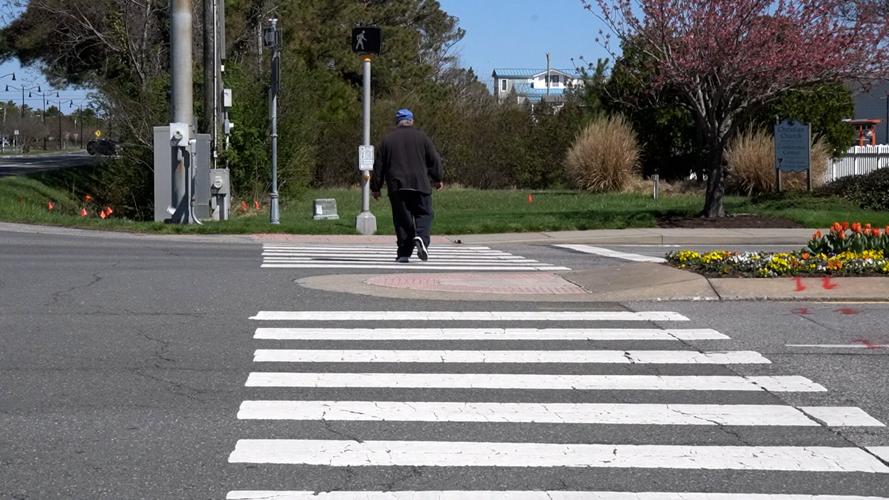 Crossing signalized side of road