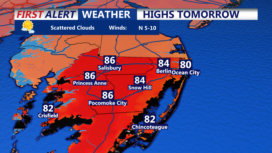 HIGHS TOMORROW OCEAN CITY
