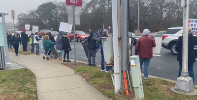 Protesters gathered in Rehoboth Beach