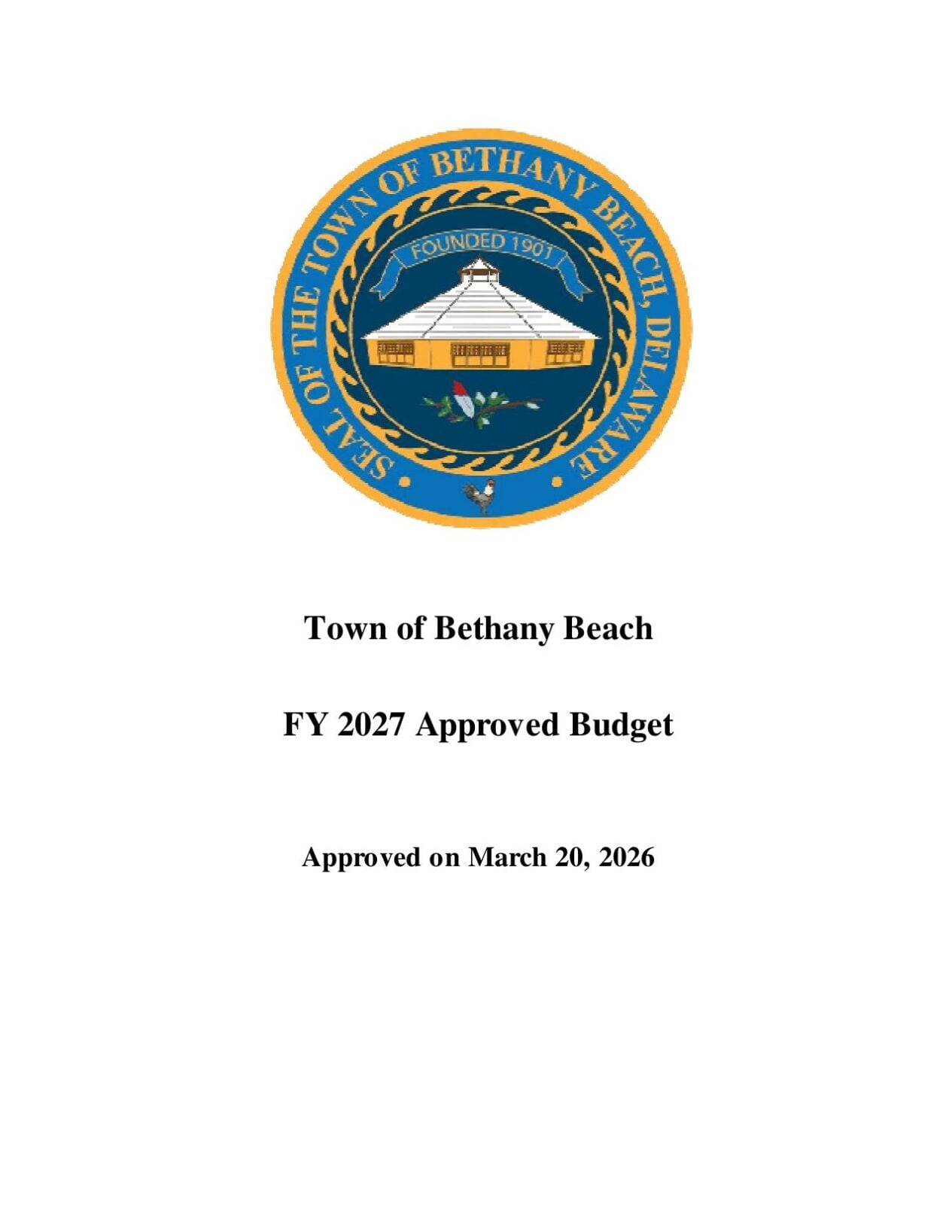 Bethany Beach 2027 Budget
