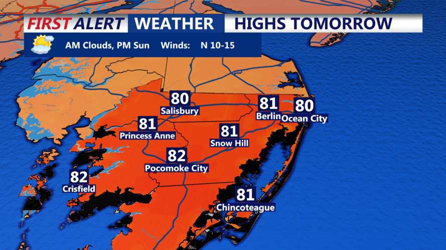 Southern Delmarva Labor Day Highs