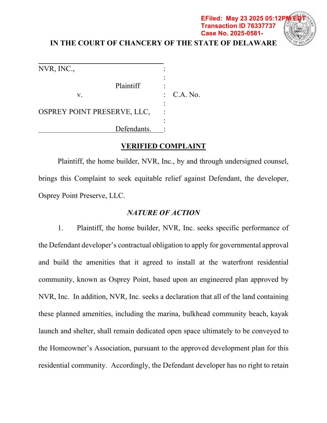 Lawsuit filed on May 23, 2025
