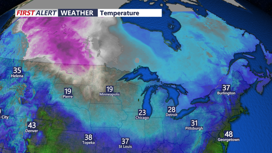 Canadian Airmass rolls into Delmarva