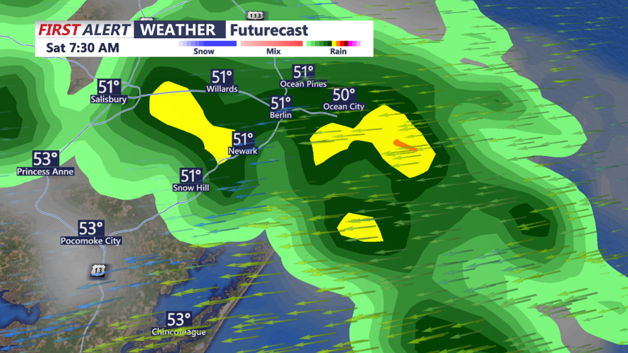 Saturday Showers In Forecasted Model