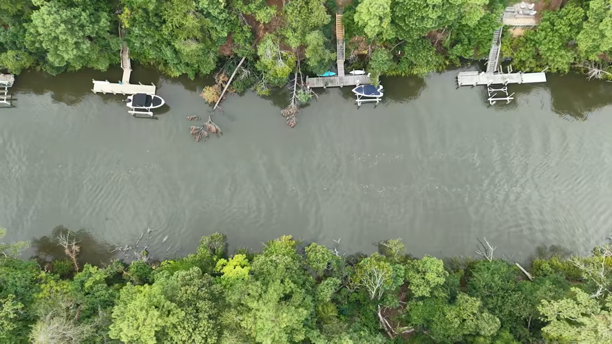 An aerial view of the canal.