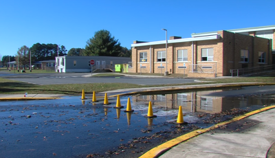 water damage and closed road 