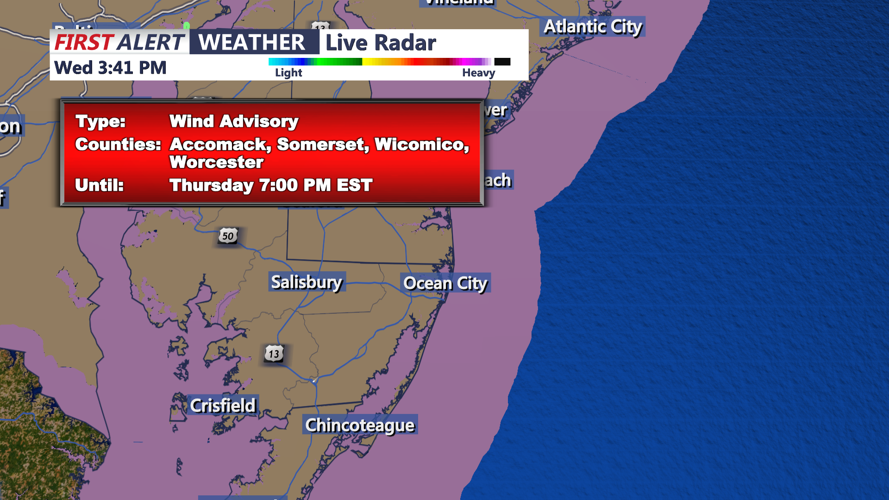 WIND ADVISORY INLAND - DELMARVA