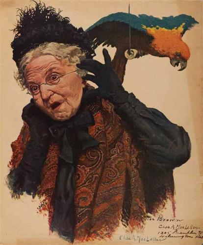 Old lady and parrot