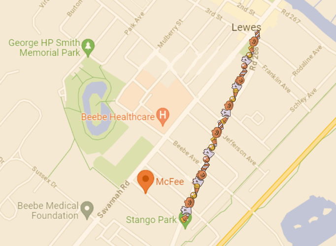 Lewes trick-or-treat map 2023