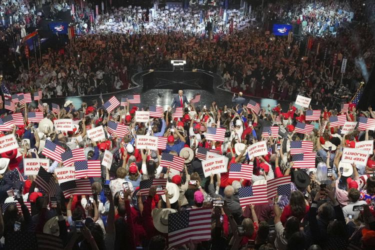 Trump takes center stage at Republicans’ first midterm convention, in photos