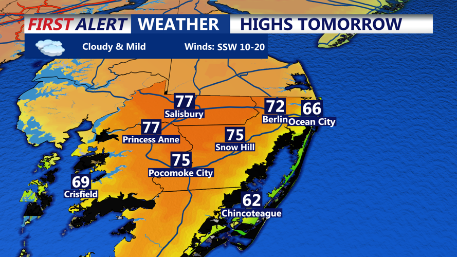 Southern Delmarva High Temperatures