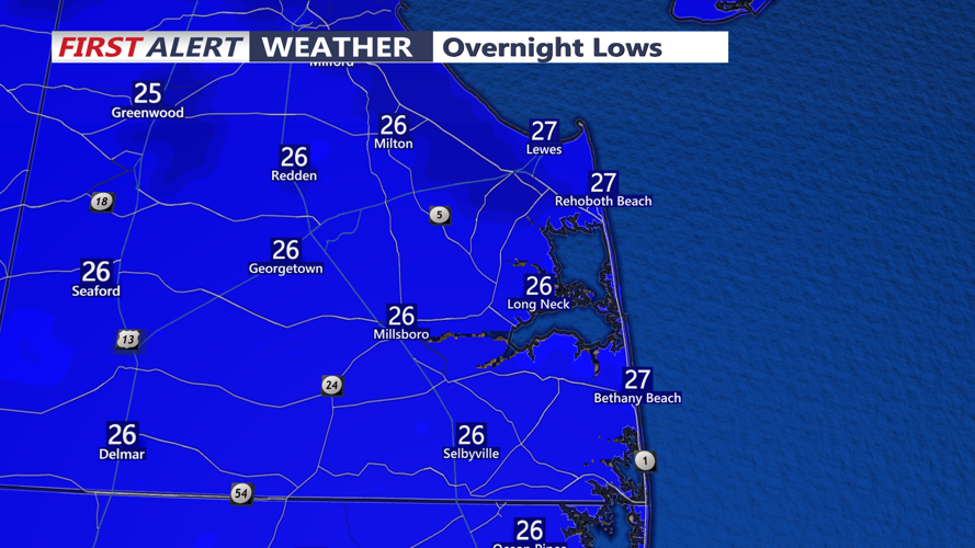 OVERNIGHT LOWS SUSSEX COUNTY