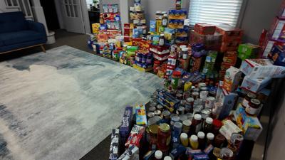 Food donations at Indian River Land Co starting to fill up their lobby as of Tuesday, Nov. 12