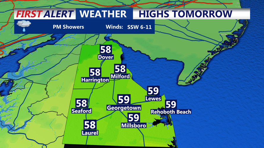 HIGHS TOMORROW - SUSSEX COUNTY
