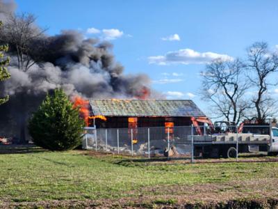 Firefighters respond to garage fire near Frankford