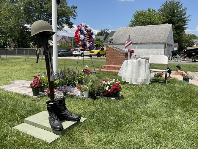 Ellendale War Memorial during the Memorial Day service