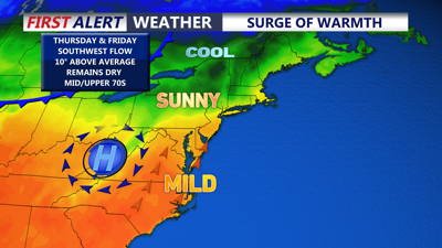 Image shows weather setup late week.