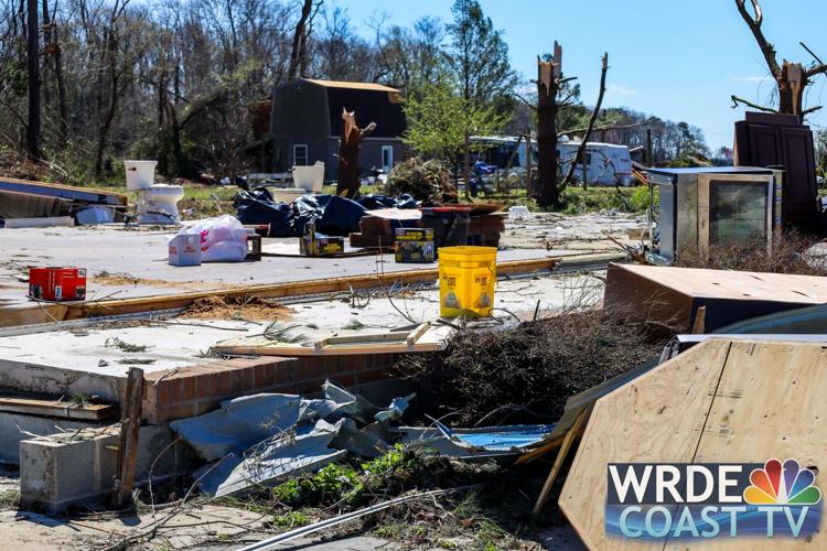 The foundation, toilets, and household appliances were all that was left of Staci Warrington's house.