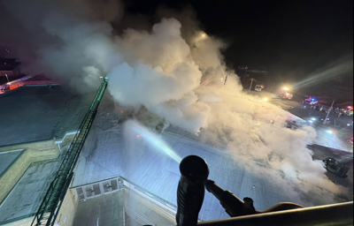 large smoke at an elementary school fire