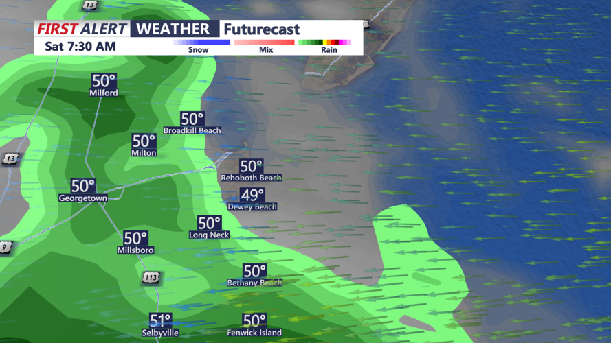 Saturday Forecast For Sussex County From Model