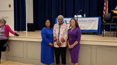 Candidates and moderator