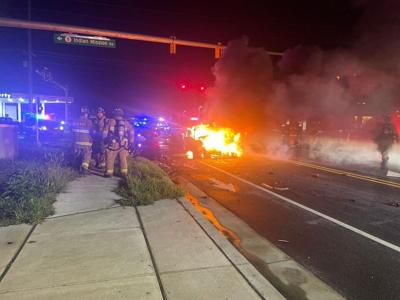 Millsboro Crash and Car Fire