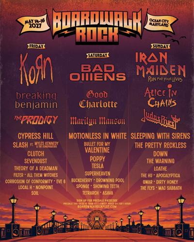 A poster showing everyone playing the music festival.