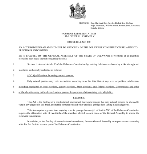 Delaware House Bill 430