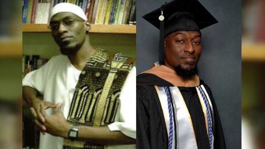 Khalil Abdar-Rashid when he was previously incarcerated and after he earned his MBA