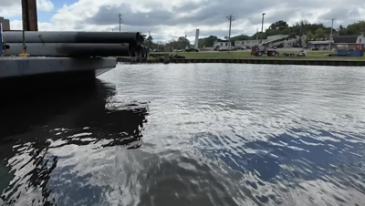An image of water in Wicomico County, where dredging has been taking place.