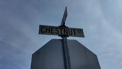 Chestnut Street sign in Milton