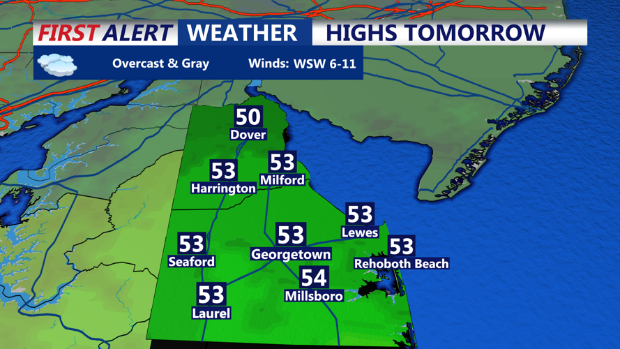 highs tomorrow sussex