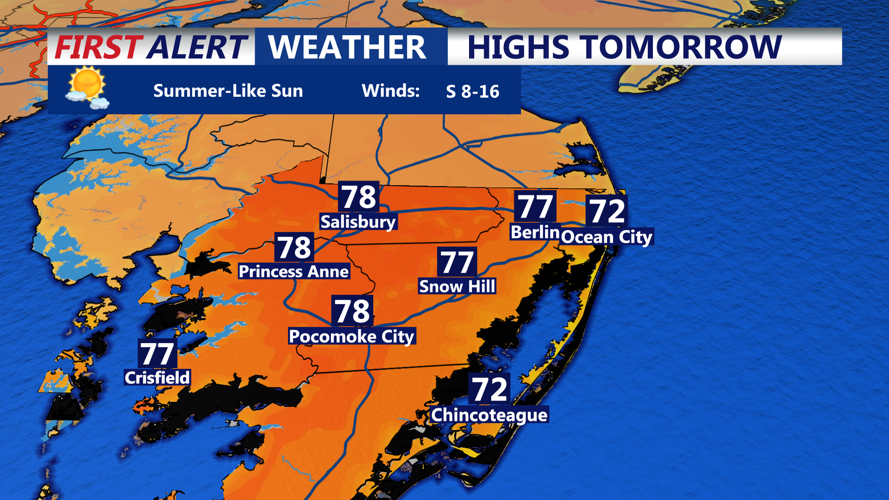 HIGHS TOMORROW