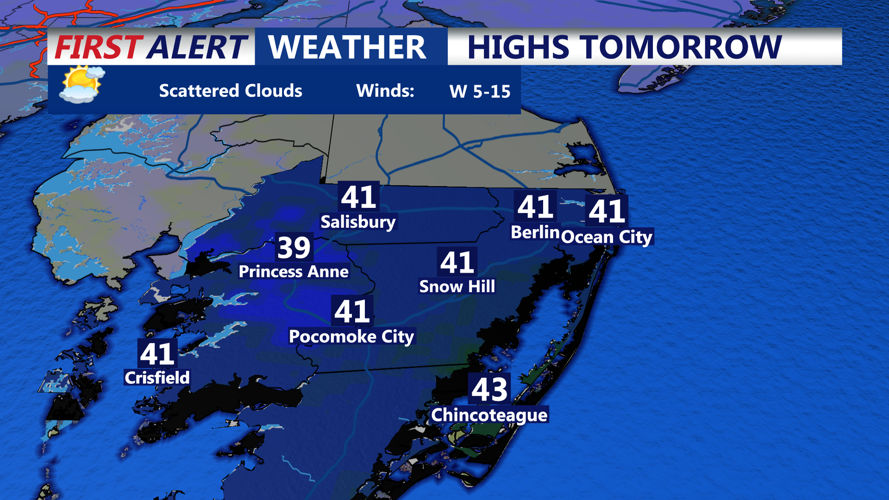 HIGHS TOMORROW - OCEAN CITY
