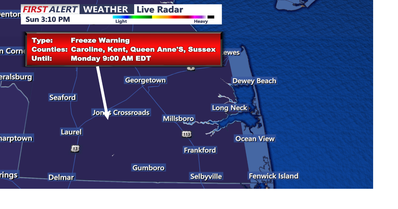 Freeze and Frost Warnings in Effect for Delmarva Overnight | Weather ...