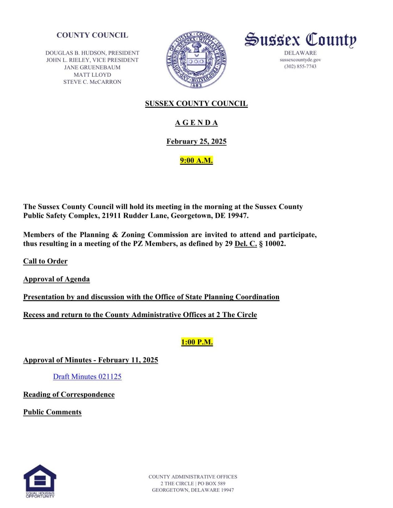 Sussex County Council Packet