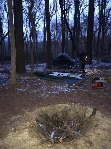 Tent city in the winter