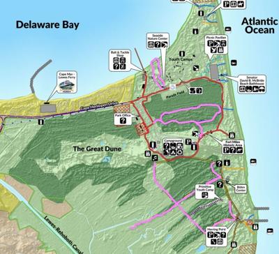Cape Henlopen State Park trail map