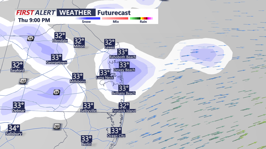 Snow showers this evening