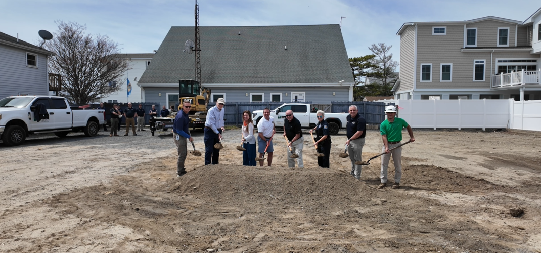 Town officials breaking ground for the new project