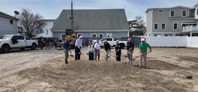 Town officials breaking ground for the new project