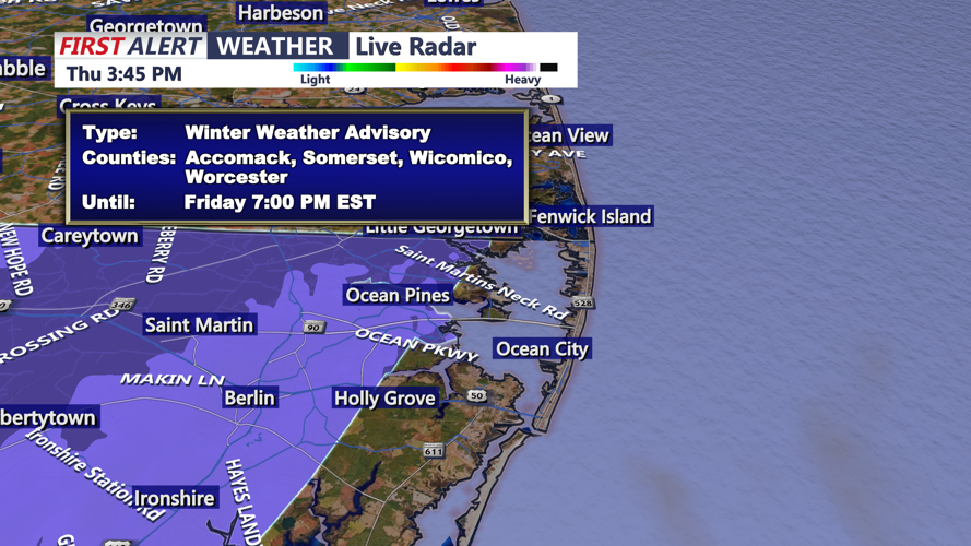 WINTER WEATHER ADVISORY - SNOW HILL/BERLIN AREA