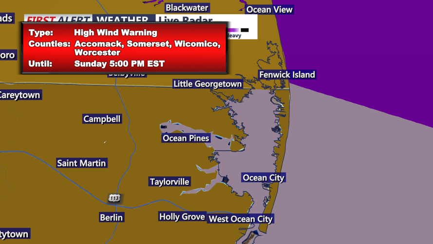 HIGH WIND WARNING - OCEAN CITY
