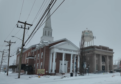 City of Milford in the snow