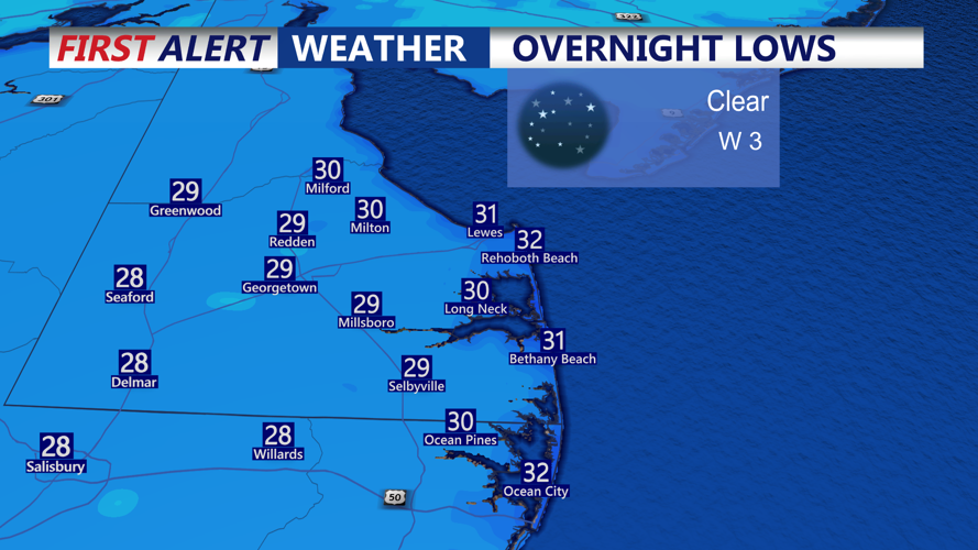 Saturday Night Overnight Lows