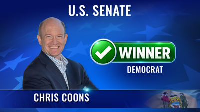 Coons' headshot on a blue background.