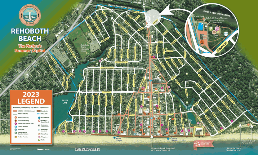 Rehoboth Beach Parking Map
