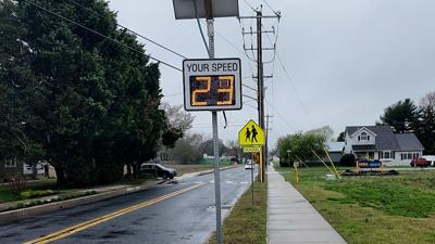 Speed radar sign in Milton on Mulberry St.