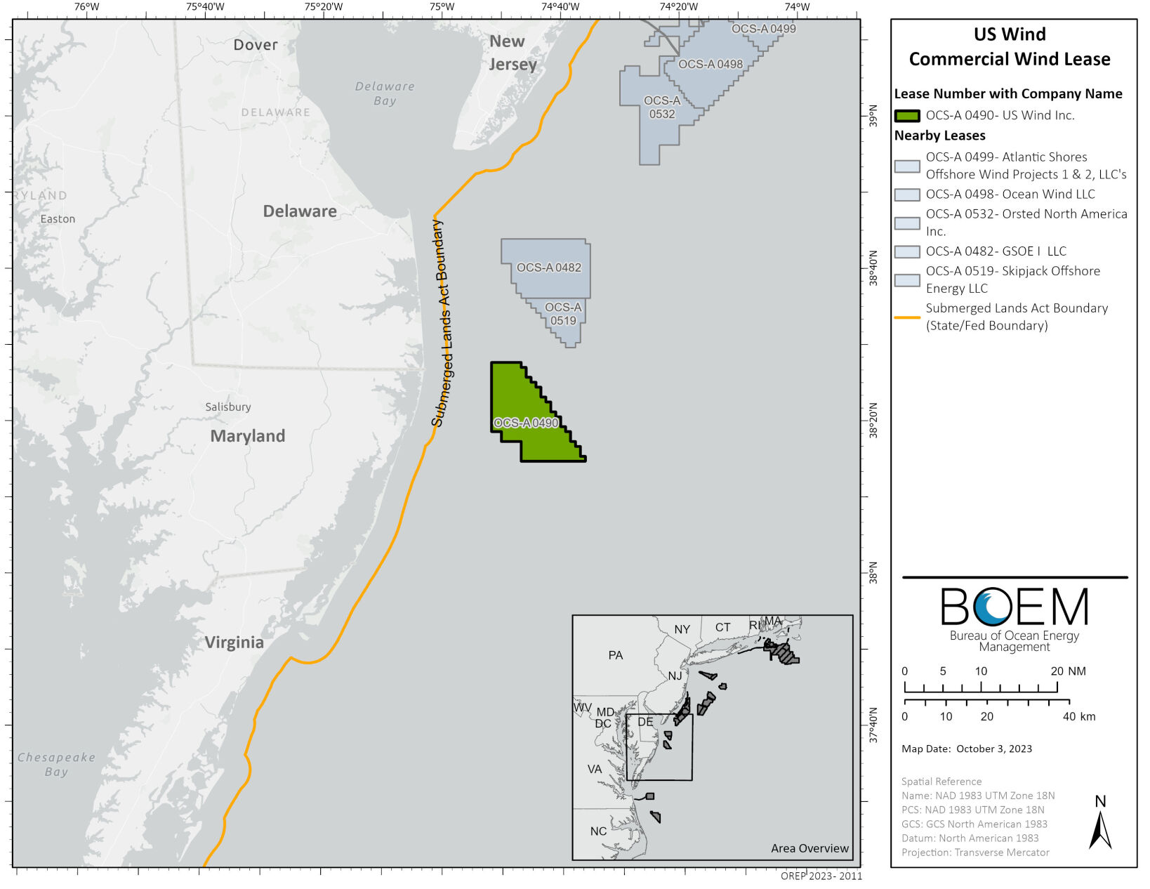 Maryland offshore wind farm location map