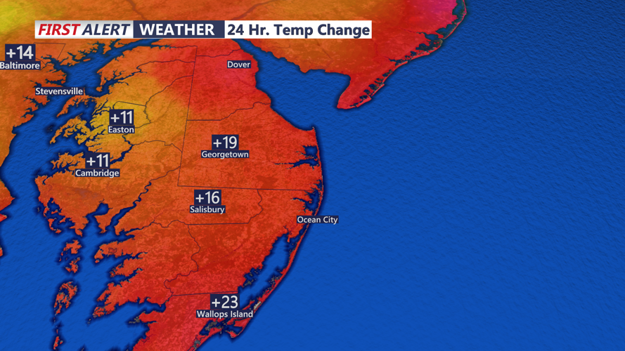 24 HOUR TEMPS CHANGES